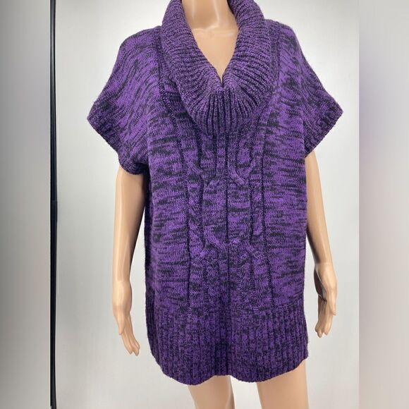 No Boundaries Purple Short Sleeve Knit Tunic Sweater Dress Top Size XXL/2XG/19 - Picture 1 of 7